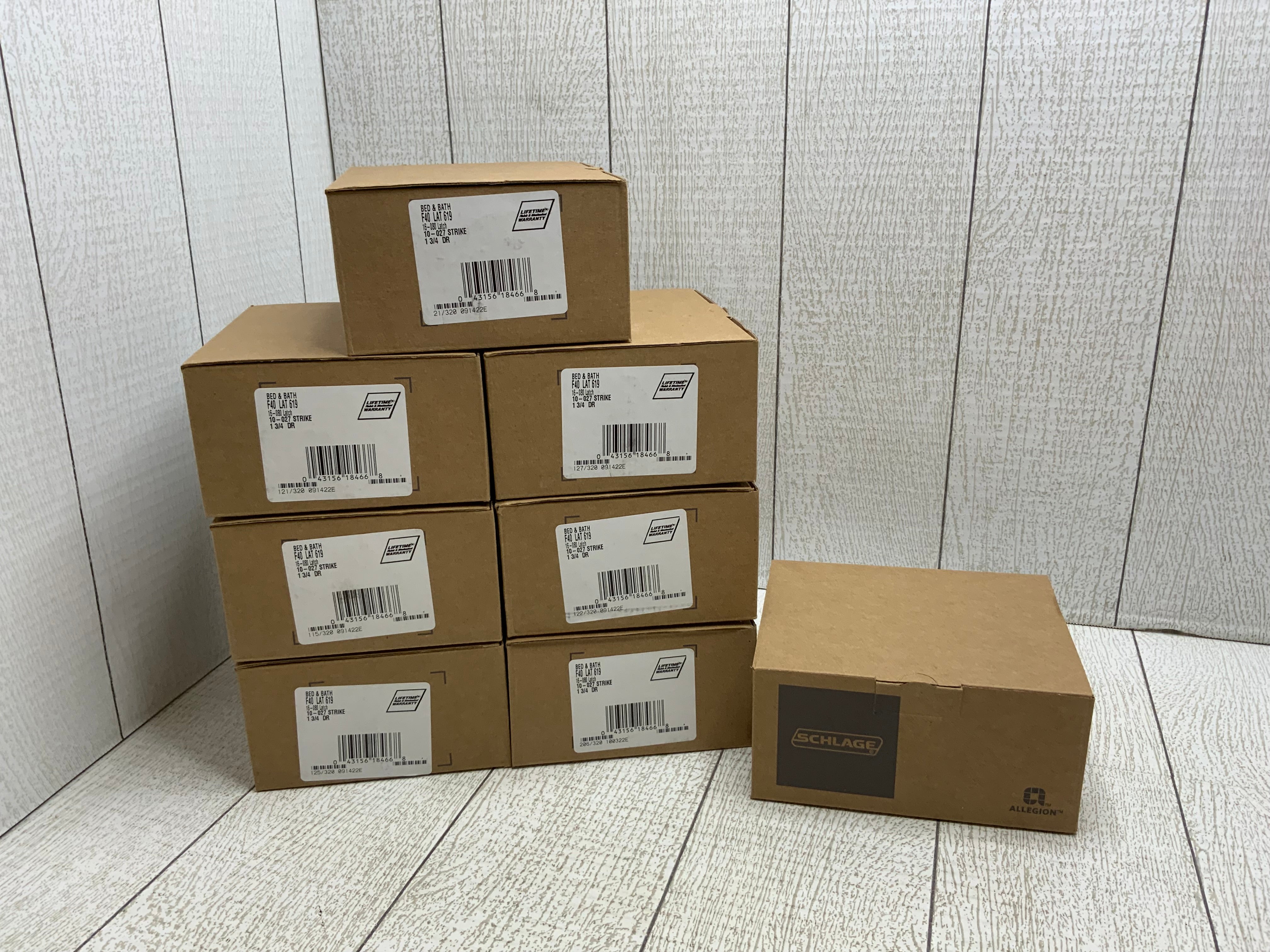 Schlage F40 LAT 619 Latitude Door Lever, Privacy Lock, Satin Nickel **LOT OF 8** (8042200826094)